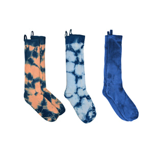 NATURAL HAND TIE-DYE MONA SLOUCH SOCKS (PACK OF 3)