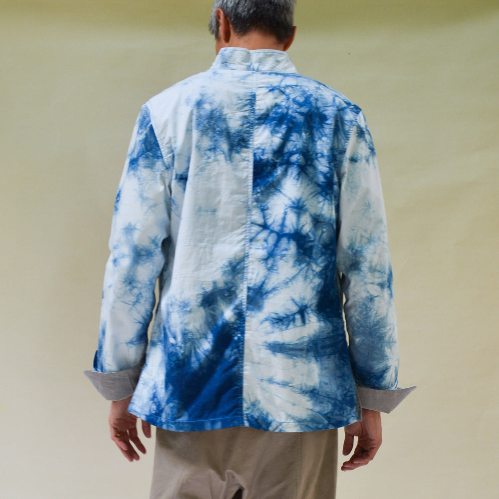 INDIGO TIE-DYE AND SLATE PUN REVERSIBLE JACKET