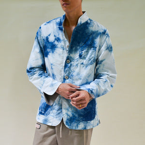 INDIGO TIE-DYE AND SLATE PUN REVERSIBLE JACKET