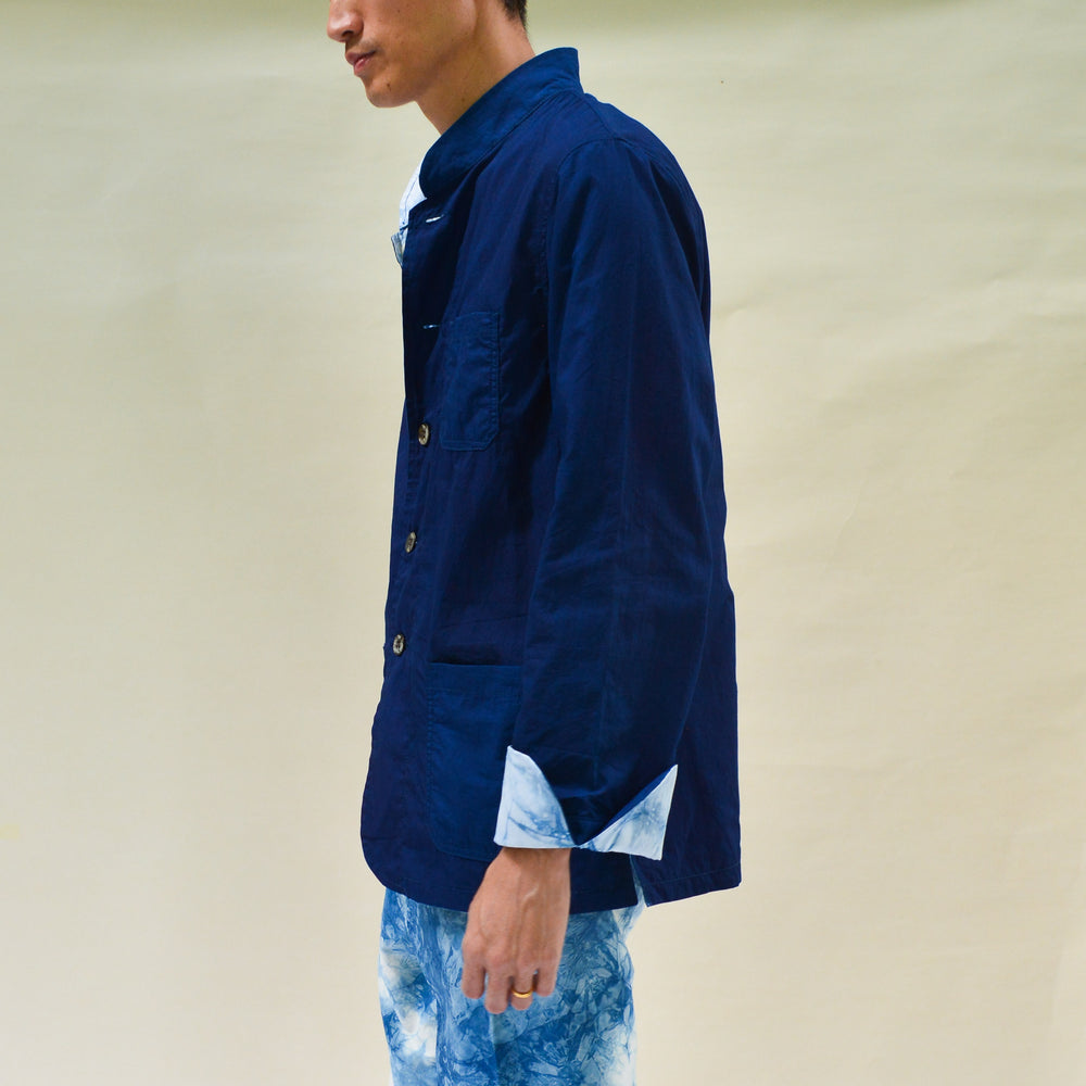 DARK INDIGO AND INDIGO TIE-DYE PUN REVERSIBLE JACKET