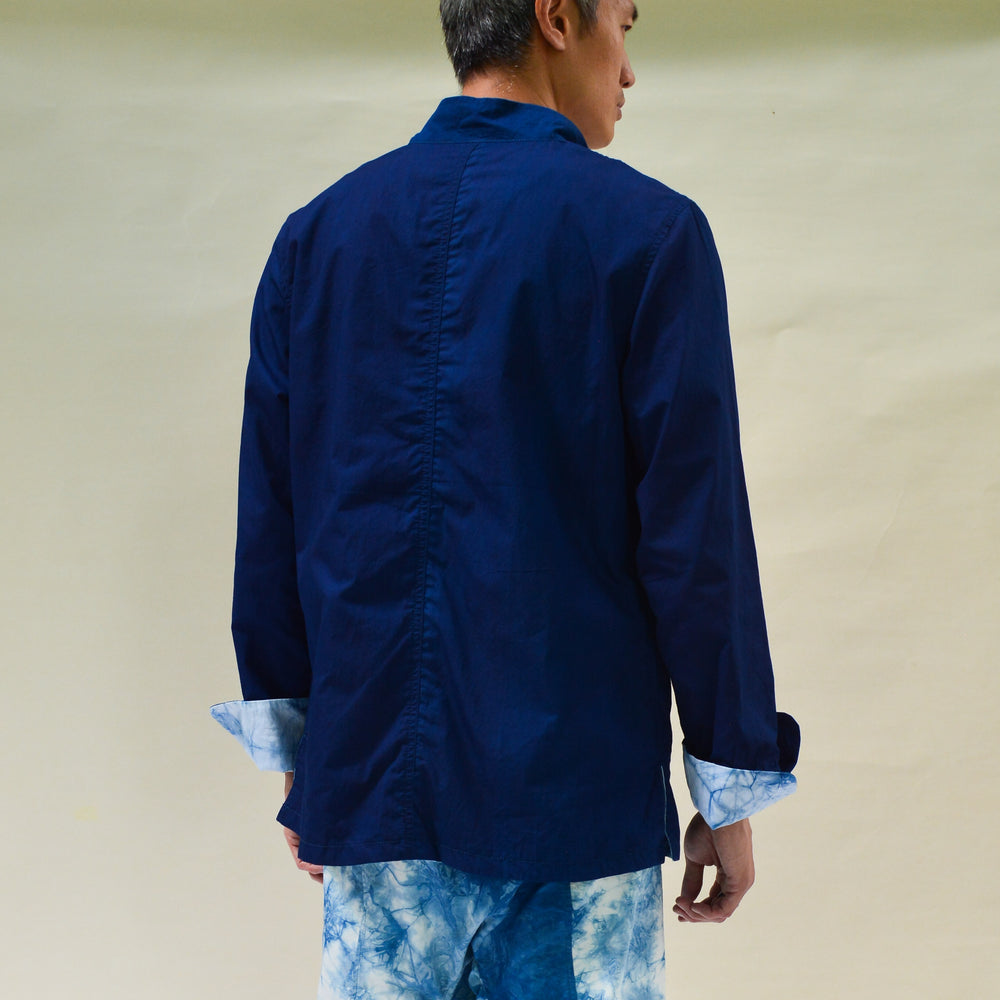 DARK INDIGO AND INDIGO TIE-DYE PUN REVERSIBLE JACKET